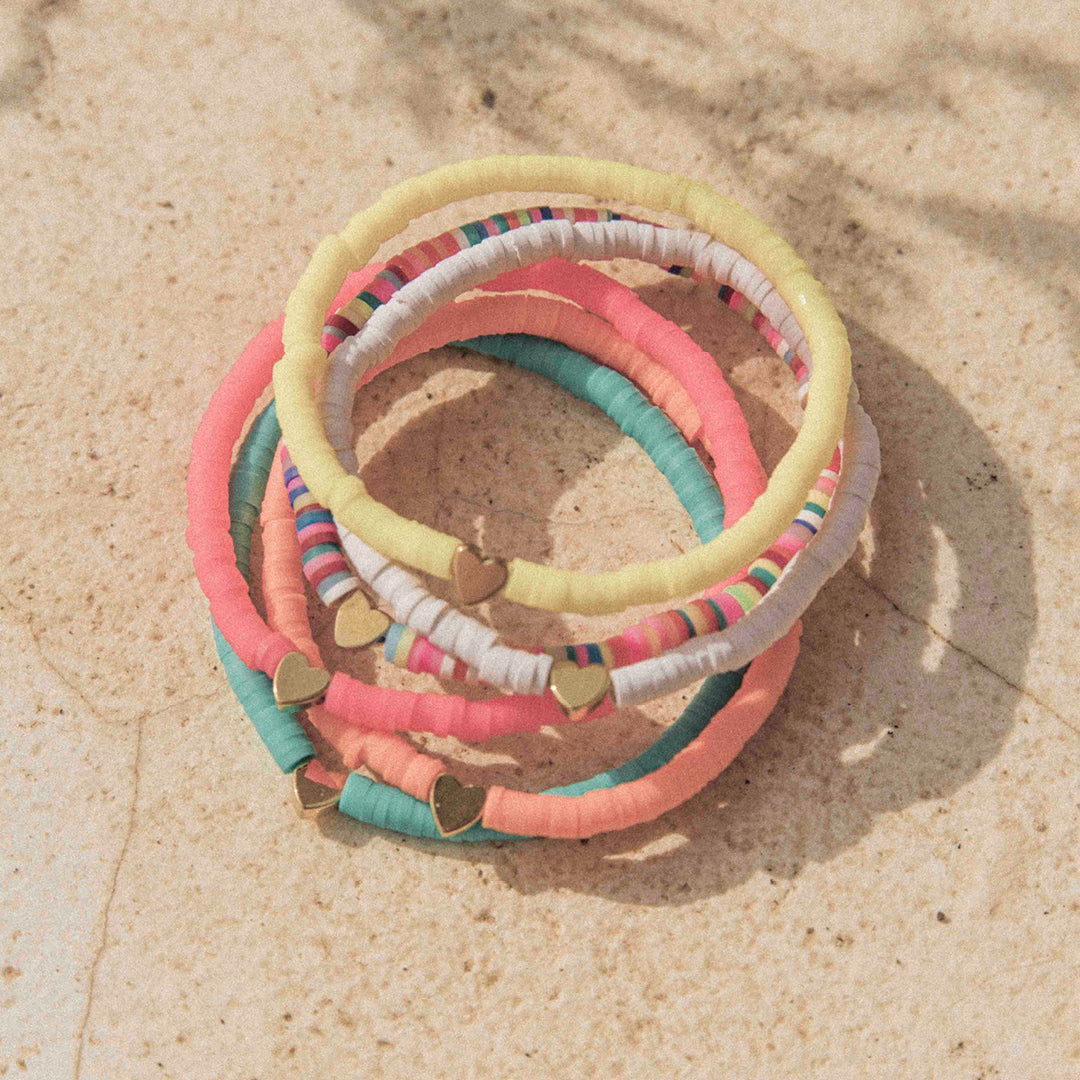Perlen-Armband mit vergoldetem Herz | Wild Tides