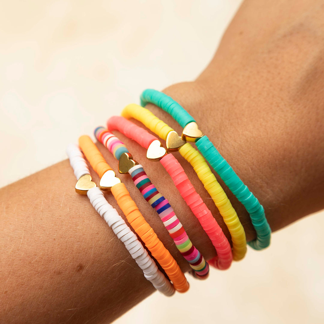Perlen-Armband mit vergoldetem Herz | Wild Tides