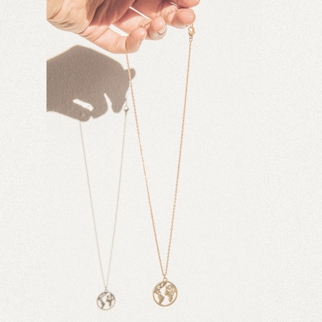 18k gold-plated globe necklace – for women | Wild Tides
