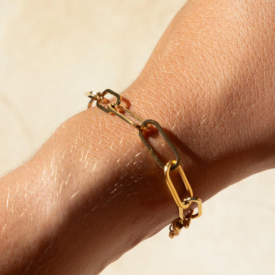 18k vergoldetes Armband mit ovalen Gliedern – für Damen | Wild Tides