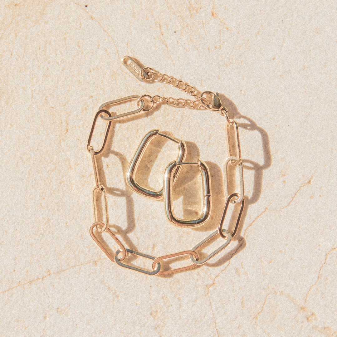 18k vergoldetes Armband mit ovalen Gliedern – für Damen | Wild Tides