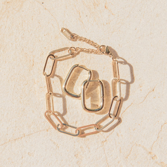 18k gold-plated oval link bracelet – for women | Wild Tides