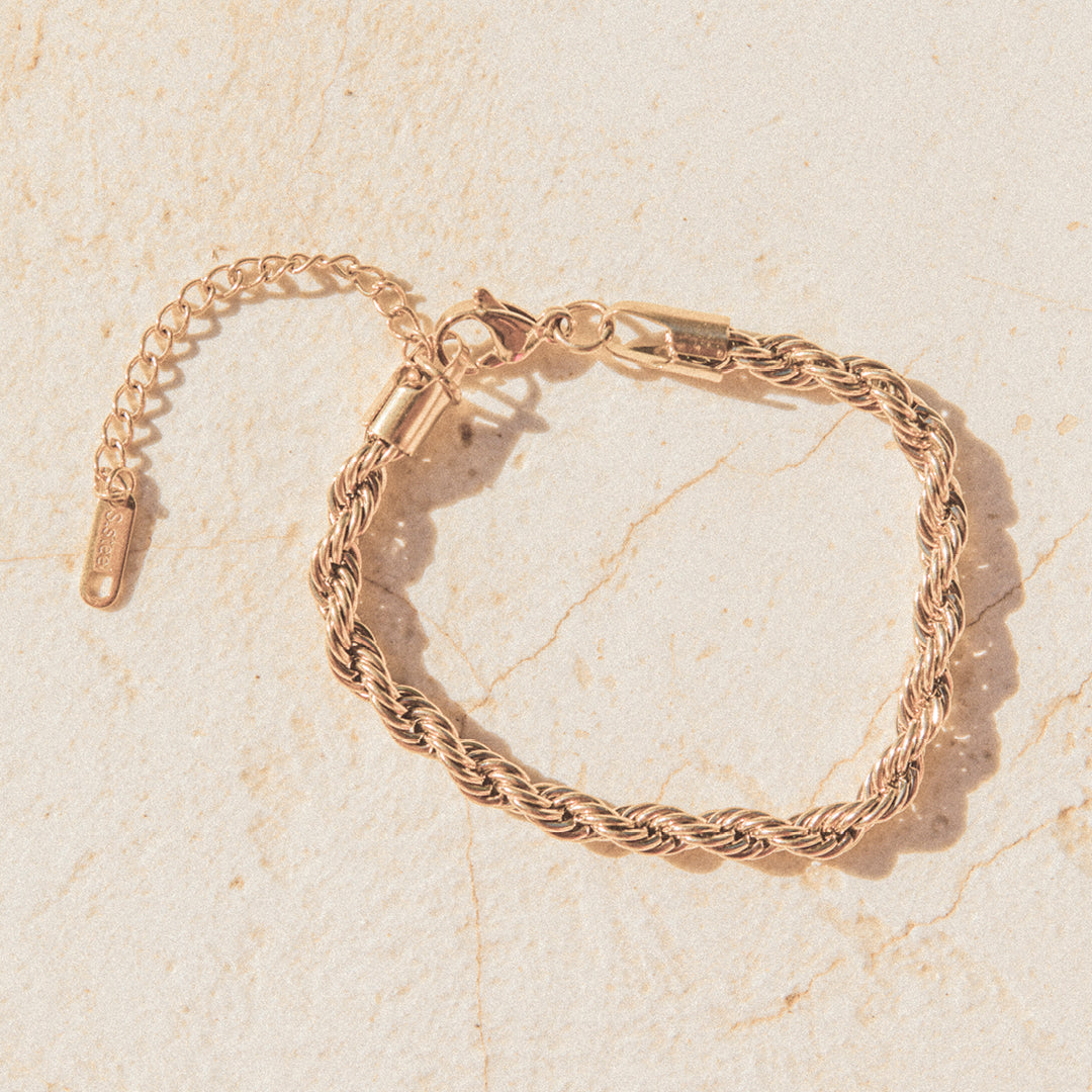 18k vergoldetes Kordel-Armband – für Damen | Wild Tides