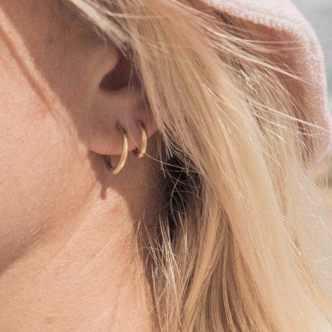 18k vergoldete Creolen – Ohrringe 3er Set für Damen | Wild Tides