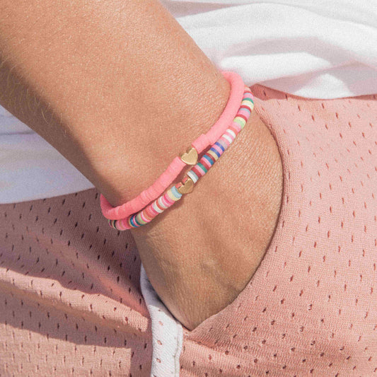 Pearl bracelet with gold-plated heart | Wild Tides