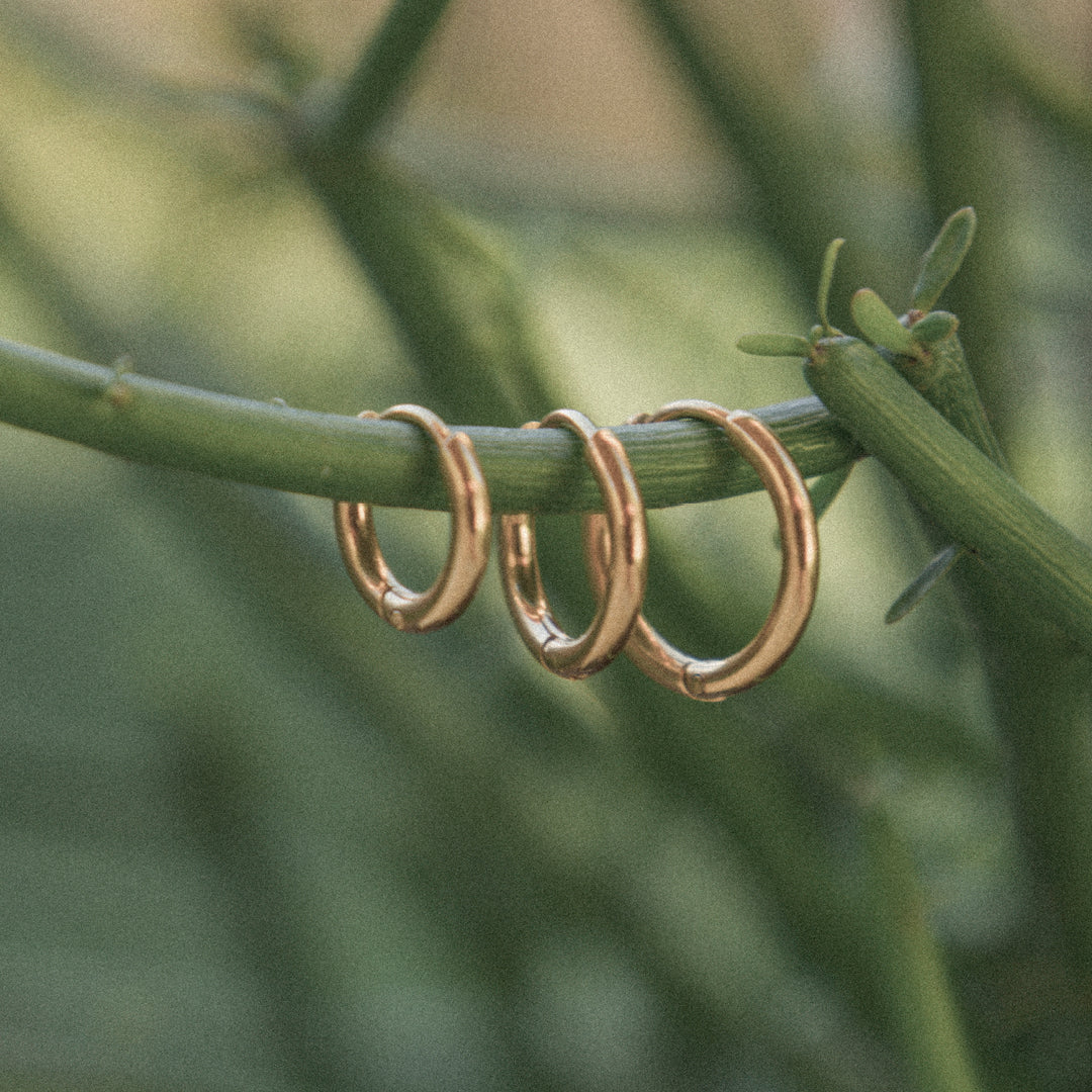 18k vergoldete Creolen – Ohrringe 3er Set für Damen | Wild Tides
