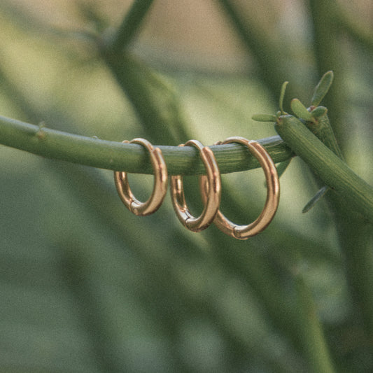 18k gold-plated hoop earrings – set of 3 earrings for women | Wild Tides