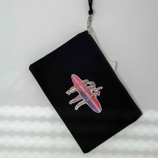 Surfer Girls Beauty Tasche Vorderansicht mit stylischem Surfer-Print