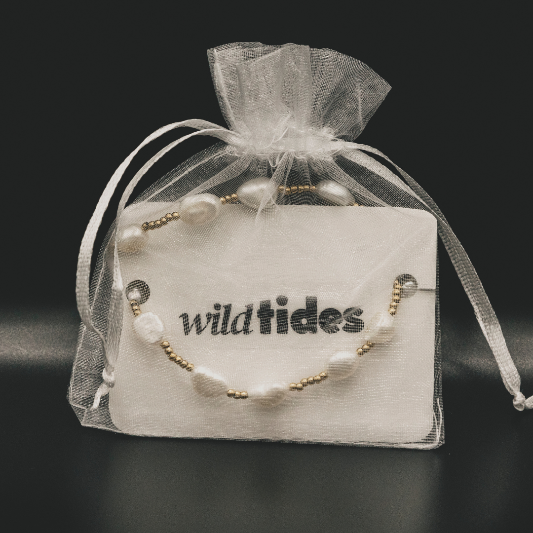 18k vergoldete Perlen-Halskette – für Damen | Wild Tides