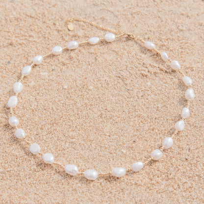 18k gold-plated pearl necklace – for women | Wild Tides