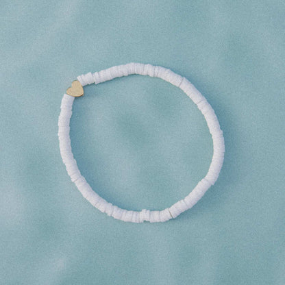 Perlen-Armband mit vergoldetem Herz | Wild Tides