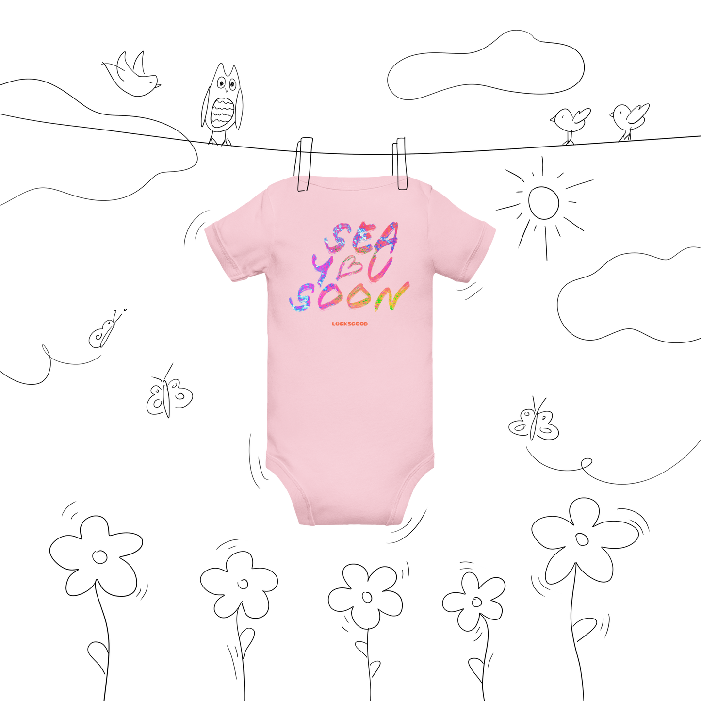 Baby Strampler „Sea You Soon“ – Weicher Baumwoll-Einteiler mit maritimer Typografie