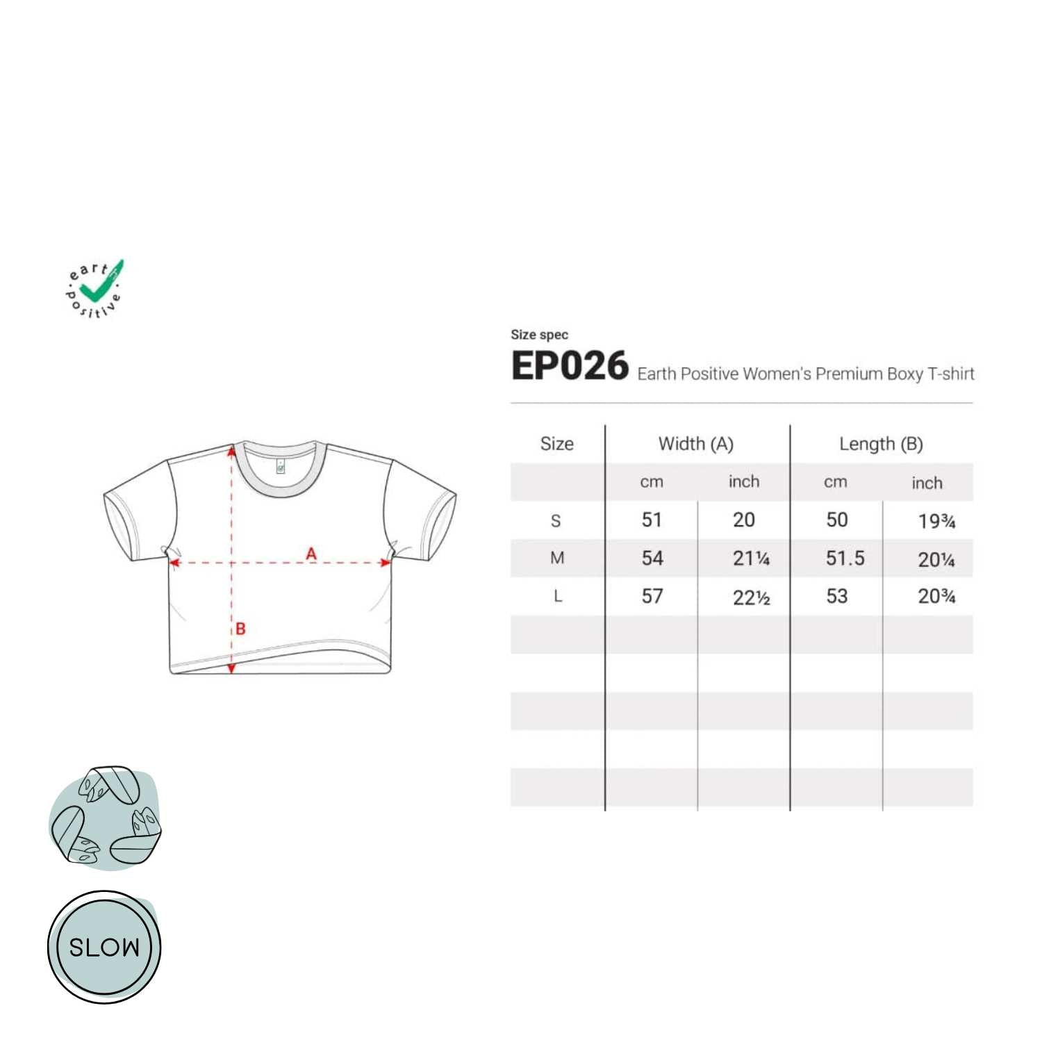 Boxy Damen T-Shirt Rohling Größentabelle