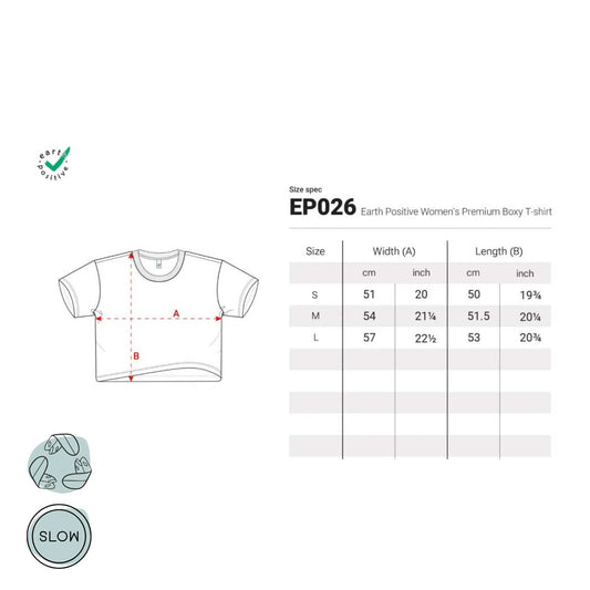 Boxy Damen T-Shirt Rohling Größentabelle