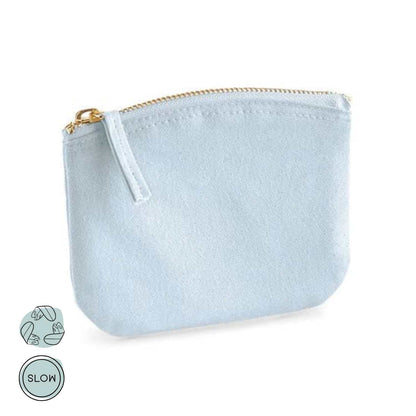 DIY Baumwoll Purse Rohling in Ocean Blau aus Bio-Baumwolle mit Reißverschluss von Wild Tides