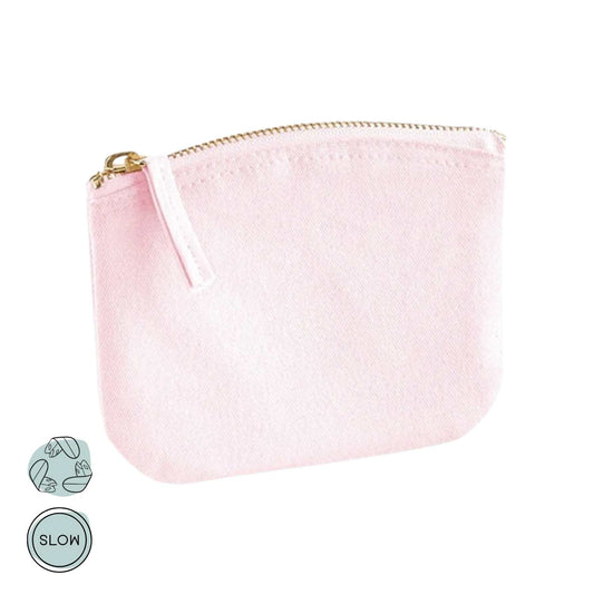 DIY Baumwoll Purse Rohling in rosa aus Bio-Baumwolle mit Reißverschluss von Wild Tides