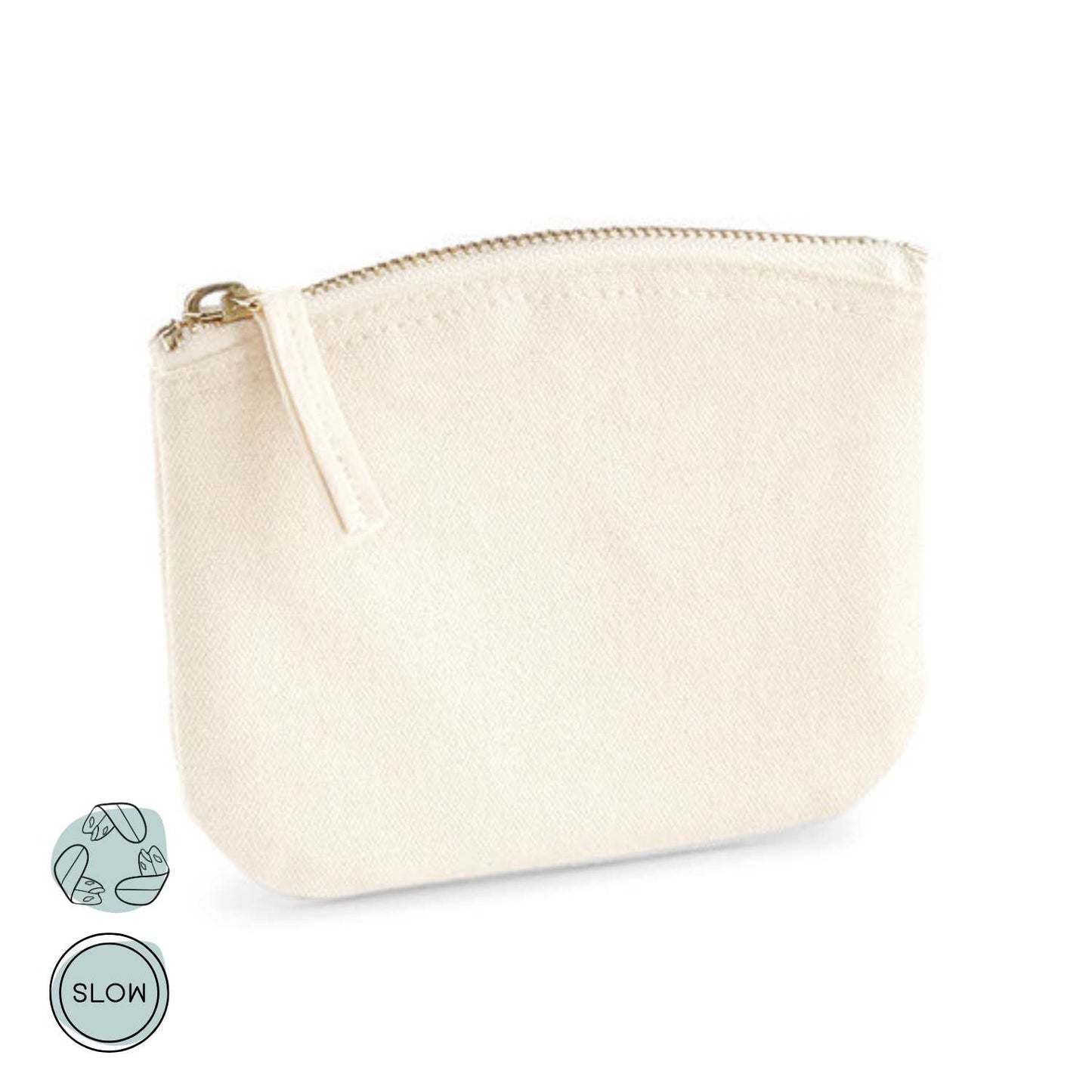 DIY Baumwoll Purse Rohling in Natur sand aus Bio-Baumwolle mit Reißverschluss von Wild Tides