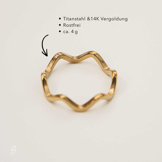 18k gold-plated wave ring – for sea lovers | Wild Tides