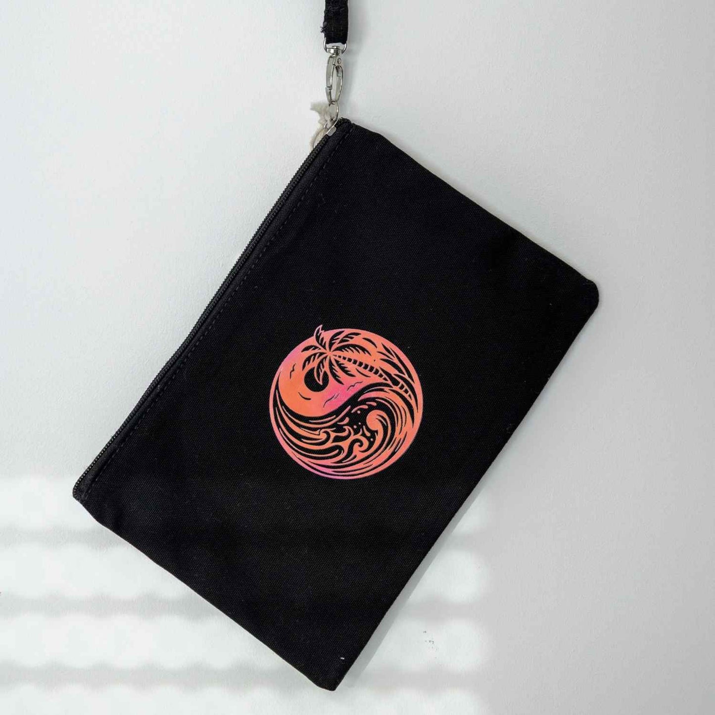 Ocean Yang Beauty Tasche – Nachhaltige Canvas Pouch mit Yin-Yang Design