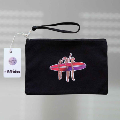 Surfer Girls Beauty Tasche Vorderansicht mit stylischem Surfer-Print