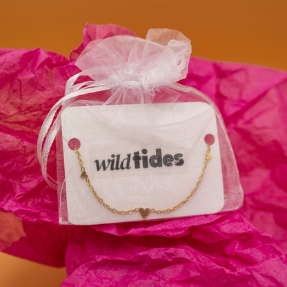 18K gold-plated heart bracelet – for women | Wild Tides