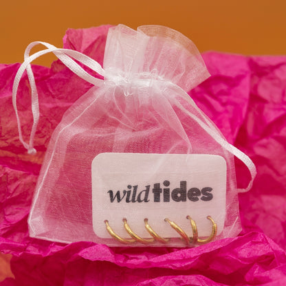 18k gold-plated hoop earrings – set of 3 earrings for women | Wild Tides
