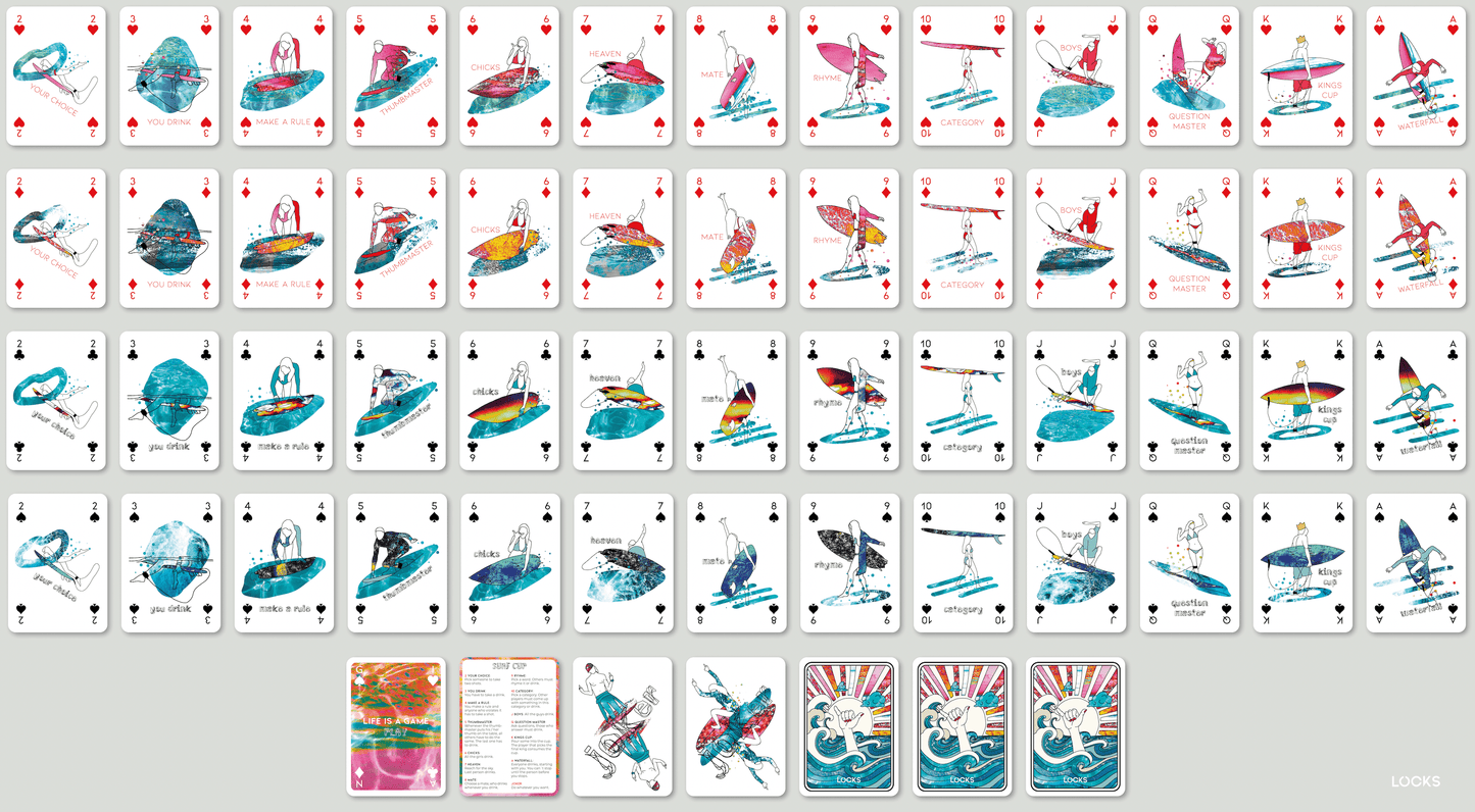 Surf Cup – Wasserabweisende Poker- & Spielkarten für Surfer & Abenteurer